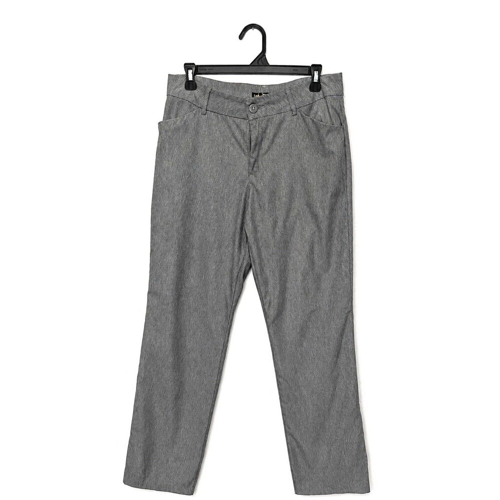 Lee Relaxed Fit Straight Leg Pants Women’s Sz 8 Medium Gray Mid Rise Wrinkle Fre
